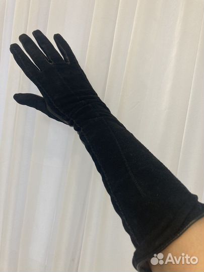 Перчатки теплые кожаные замшевые