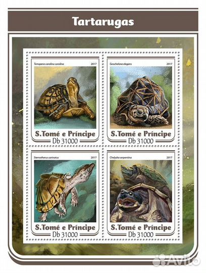 Сан-Томе, 2016. (st17104) Морская фауна, черепахи