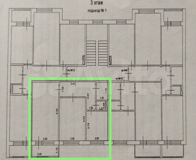 2-к. квартира, 52,6 м², 3/6 эт.