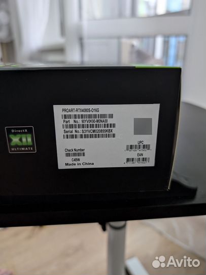 Видеокарта asus GeForce RTX 4080 super ProArt OC