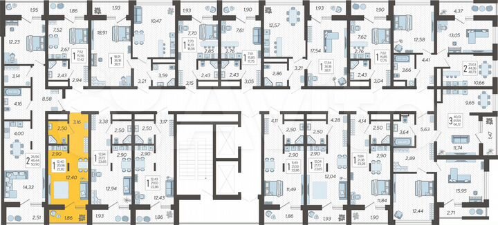 Квартира-студия, 22,8 м², 11/19 эт.