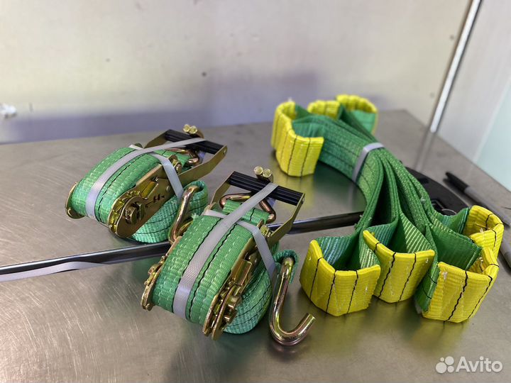 Комплект стяжных ремней для эвакуатора на 2 колеса