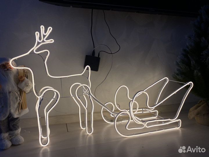 Новогодний олень, светильник светодиодный