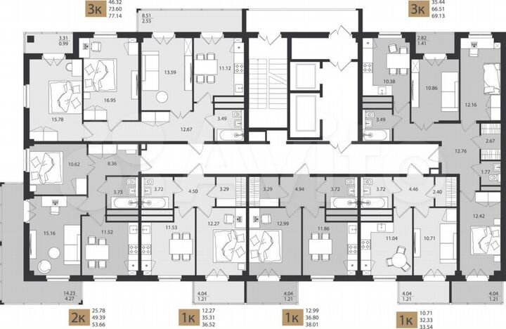 1-к. квартира, 33,5 м², 3/16 эт.