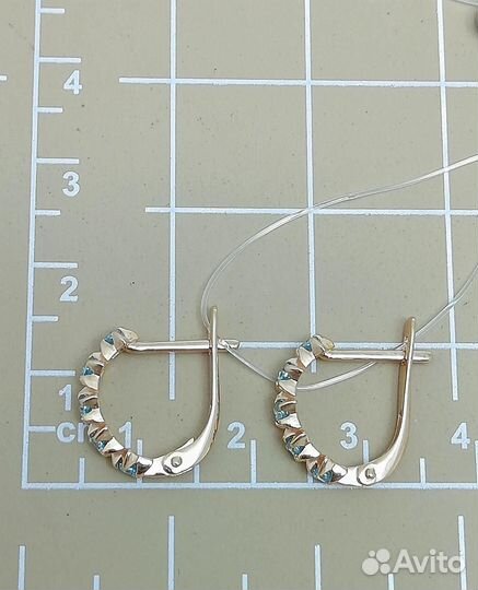 Золотые золотые серьги из красного золота 585 проб