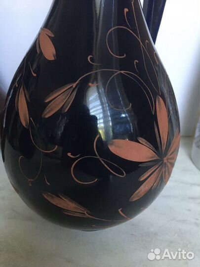 Ваза кувшин керамический СССР цвет кобальт