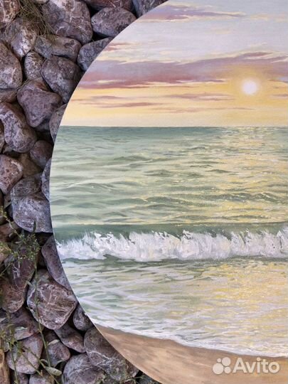 Картина интерьерная круглая море 50см