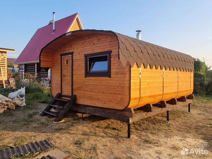 Баня бочка овальная