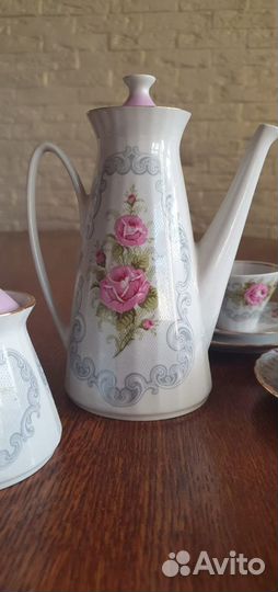 Сервиз кофейный, новый, Рижский фарфор