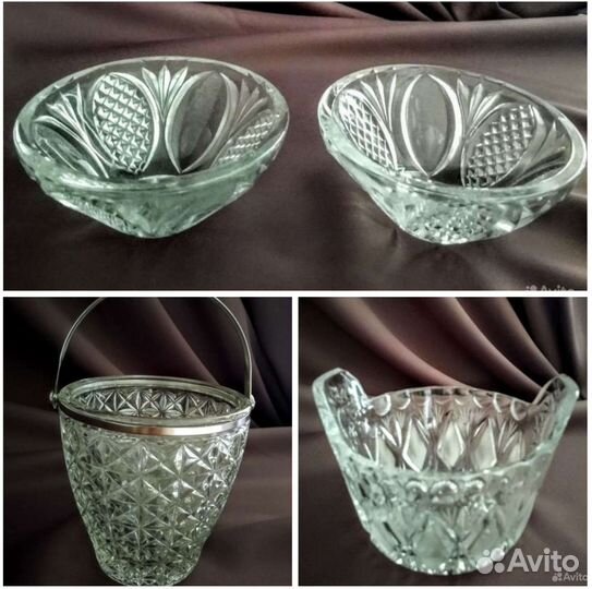 Конфетница времен ссср. Салатник. Хрусталь. Металл
