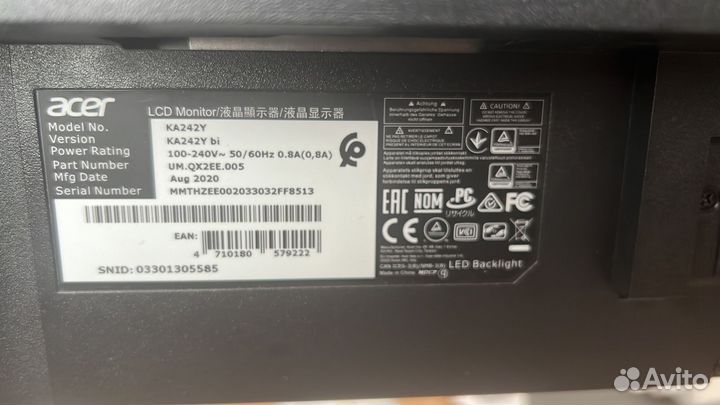 Монитор acer ka242ybi
