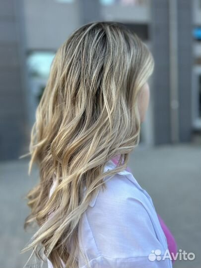 Окрашивание блонд, яркое