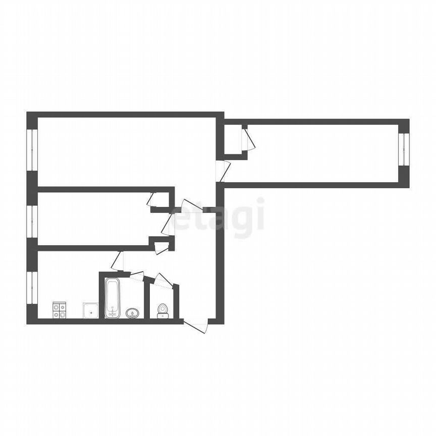Квартира 3-комн. 58 м² в пгт Красный — фото 15 из 15