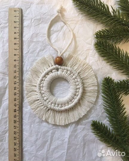 Новогодняя снежинка макраме