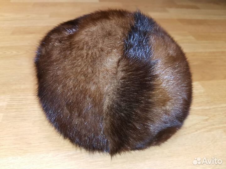 Шапка женская коричневая норка