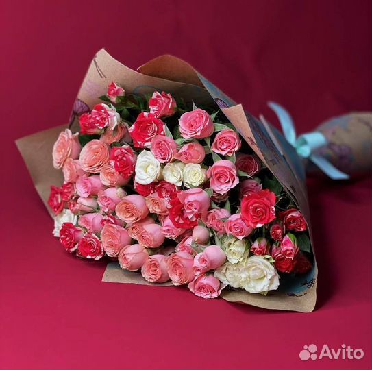 Розы кустовые доставка цветов букет