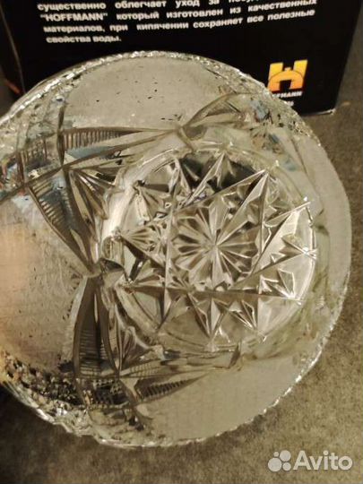 Ваза хрустальная СССР ручной работы, винтаж