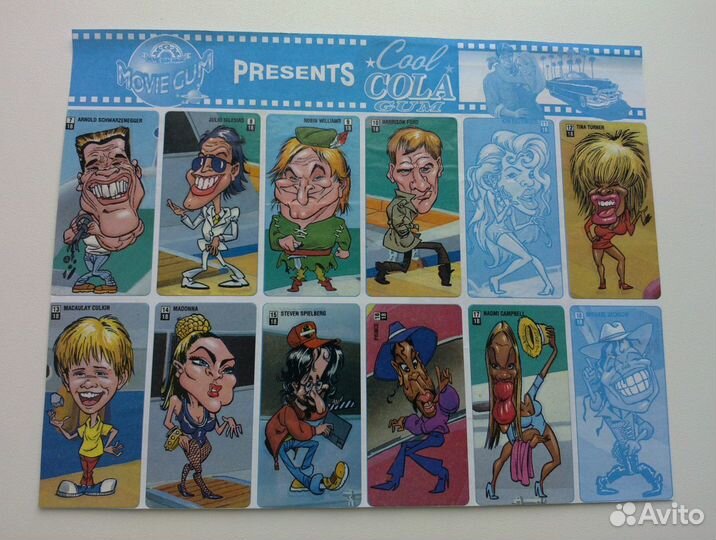 Вкладыши наклейки Movie Gum