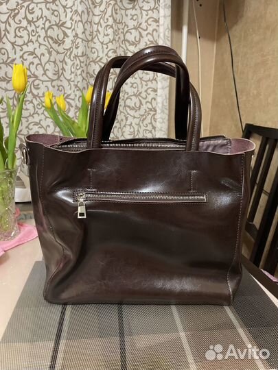 Сумка натуральная кожа коричневая