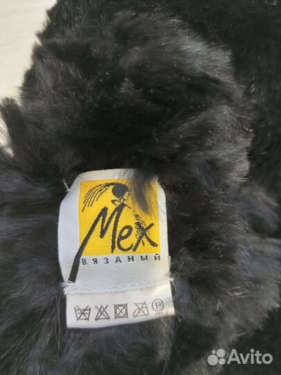 Шапка вязанная женская вязаный мех