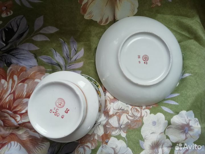 Полтавский фарфоровый завод бокал с блюдцем СССР