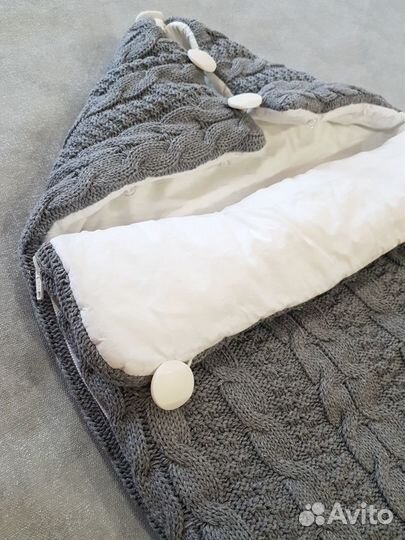 Конверт на выписку демисезон зима вязаный