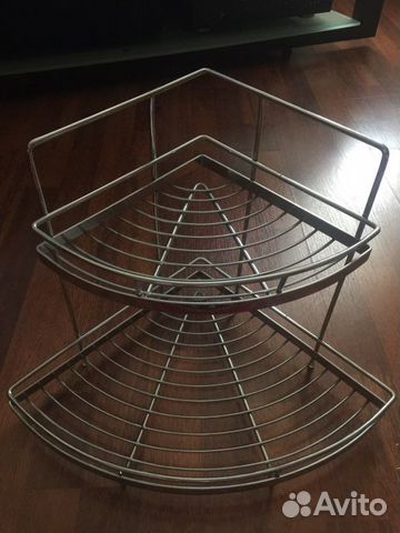 Полка на кухню угловая металл хром