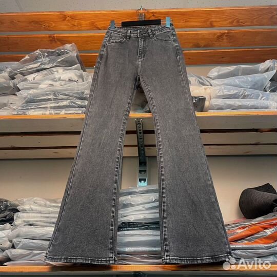 Джинсы клеш Rick Owens Steel Grey Expansion