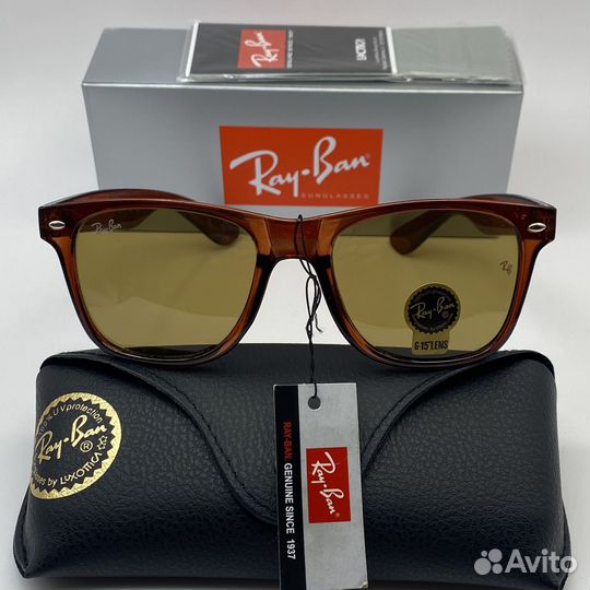 Очки ray ban wayfarer 2140 коричневые стекло