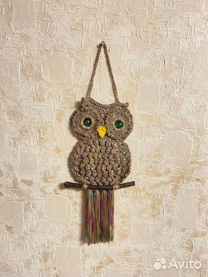 Совушка на ветке /Ручная работа