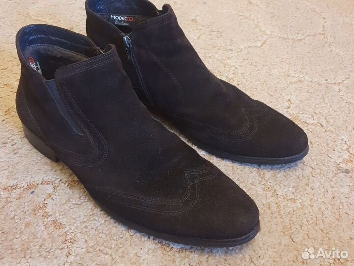 Ботинки зимние замшевые