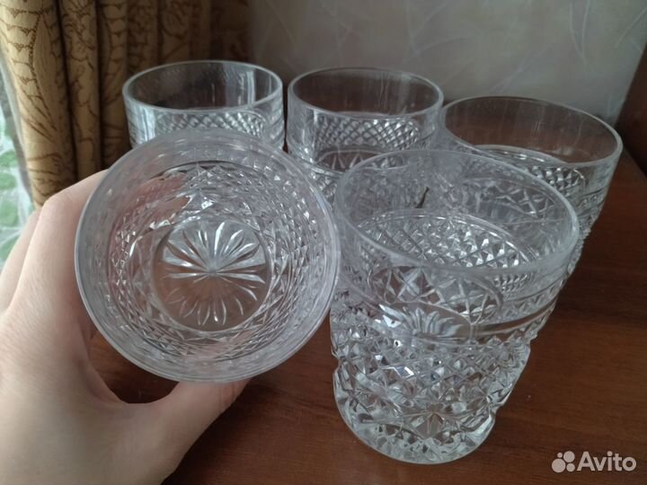 Хрустальные стаканы бокалы СССР набор 5 шт