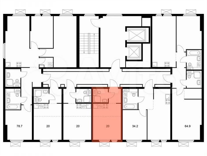 Квартира-студия, 20 м², 19/19 эт.