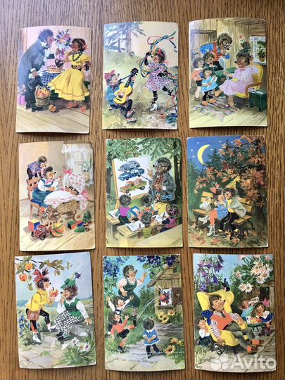 Открытки, скмейка Ёжики. 9 открыток. Берлин