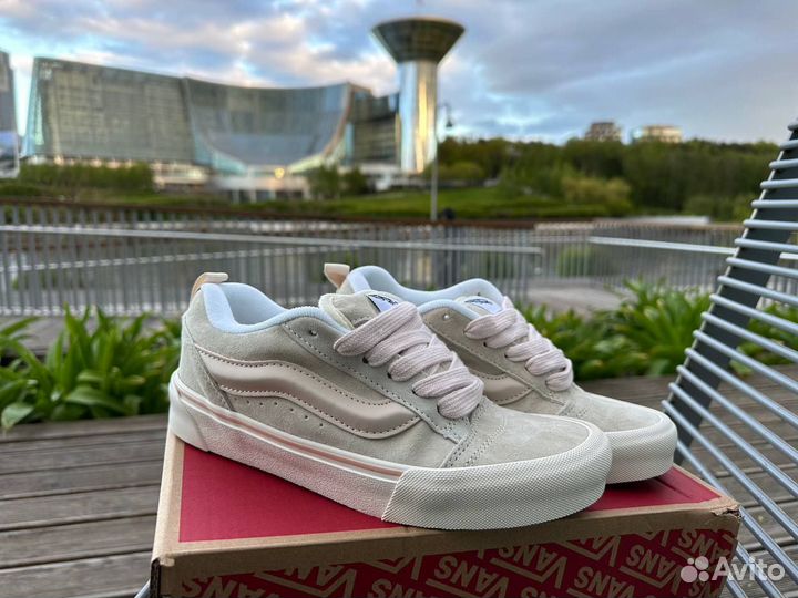 Дутые кеды vans old skool розовые женские