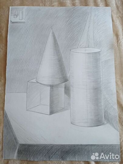 Картина Учебный натюрморт Графика Рисунок