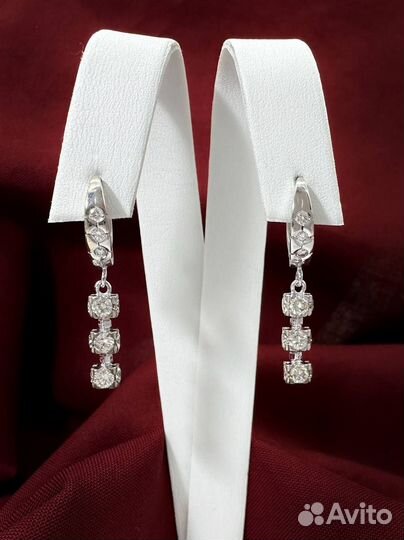 Золотые серьги с бриллиантами 585 / 4.76 гр