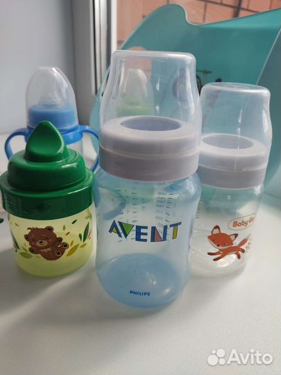 Бутылочки avent, беби гоу, поильник, нагрудник