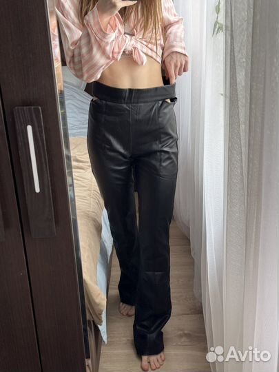 Кожанные штаны zara размер М
