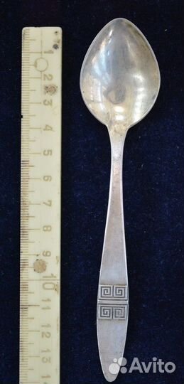 Серебряная чайная ложка. 916 пр. звезда. вес 25.3