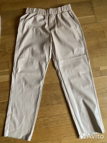 Штаны экокожа 46 бежевые