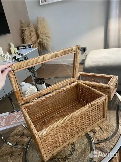Шкатулка из ротанга как Zara Home для хранения