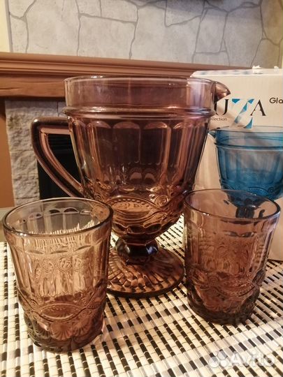 Набор кувшин и стаканы новый. lefard, стекло muza