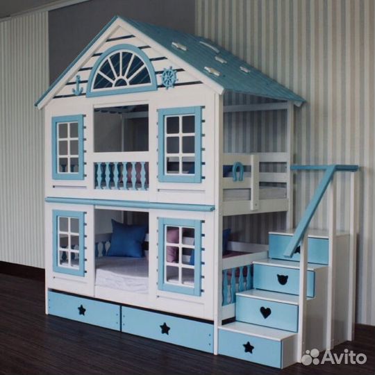 Кровать Двухьярусная Домик 10