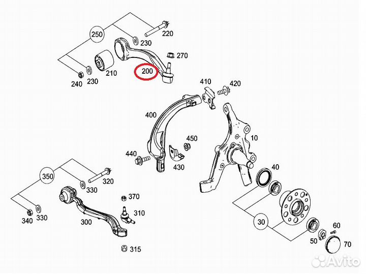 Рычаг передний правый Mercedes w212