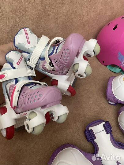 Роливовые коньки раздвижные Reaction с защитой