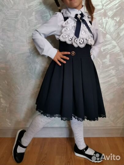 Юбка-сарафан школьный рост 122