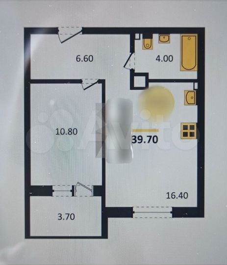 1-к. квартира, 39 м², 1/5 эт.