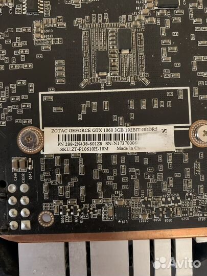 Видеокарта zotac geforce GTX 1060 3GB
