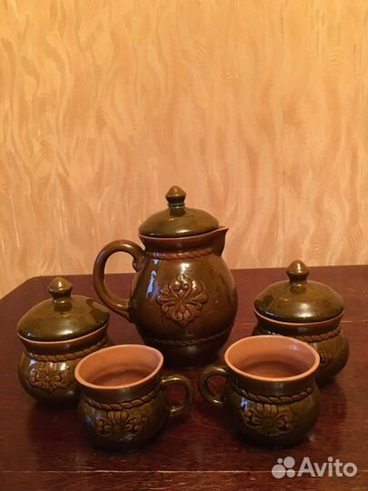 Глиняные горшочки чашки кувшин керамика глазурь